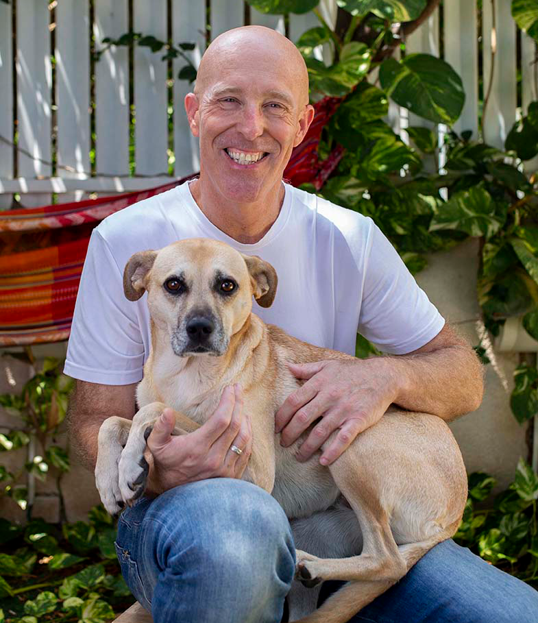 Alon with his dog Lily